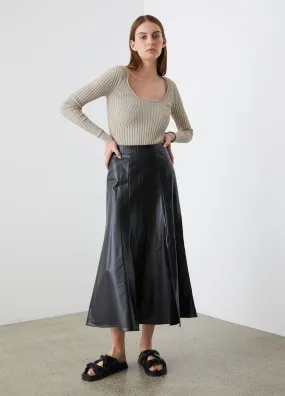 0023 VEGEA Leather A-line Skirt