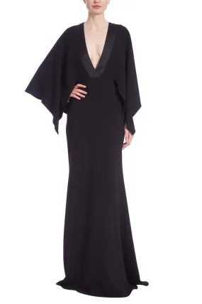 Badgley Mischka Heavy Stretch Crepe With Satin Trim Gown