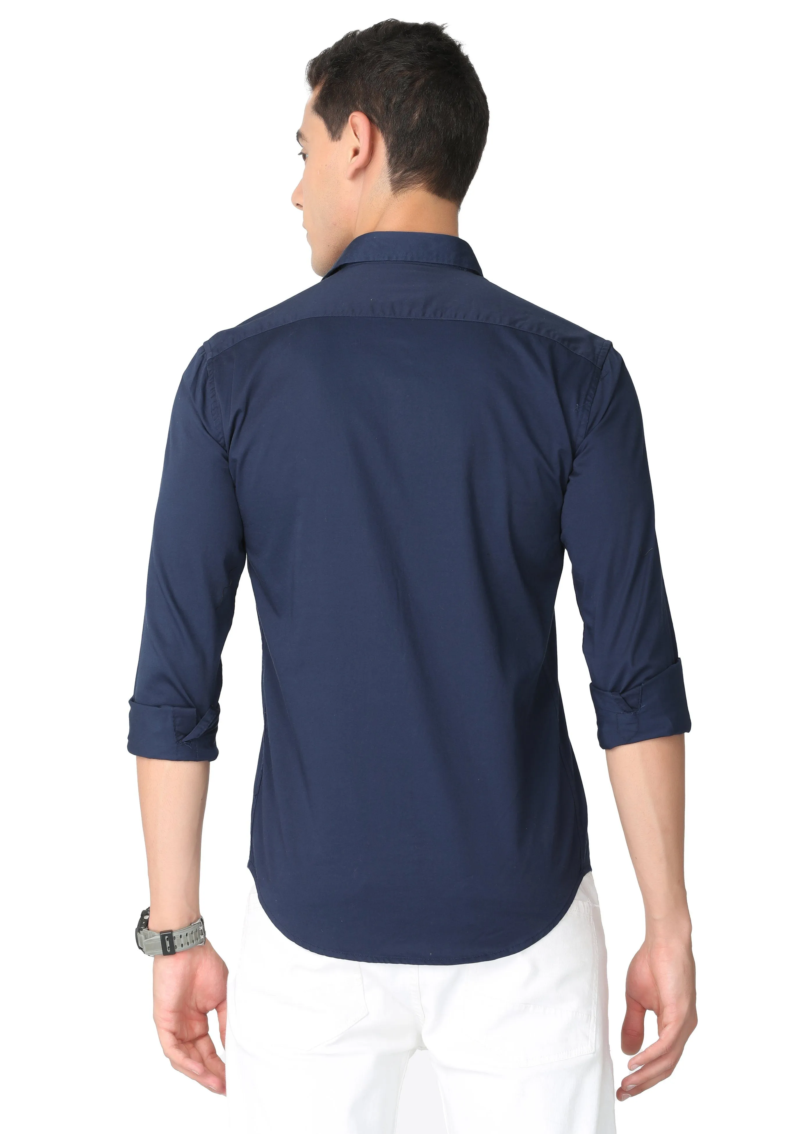 Dark Blue Stain Twill Shirt