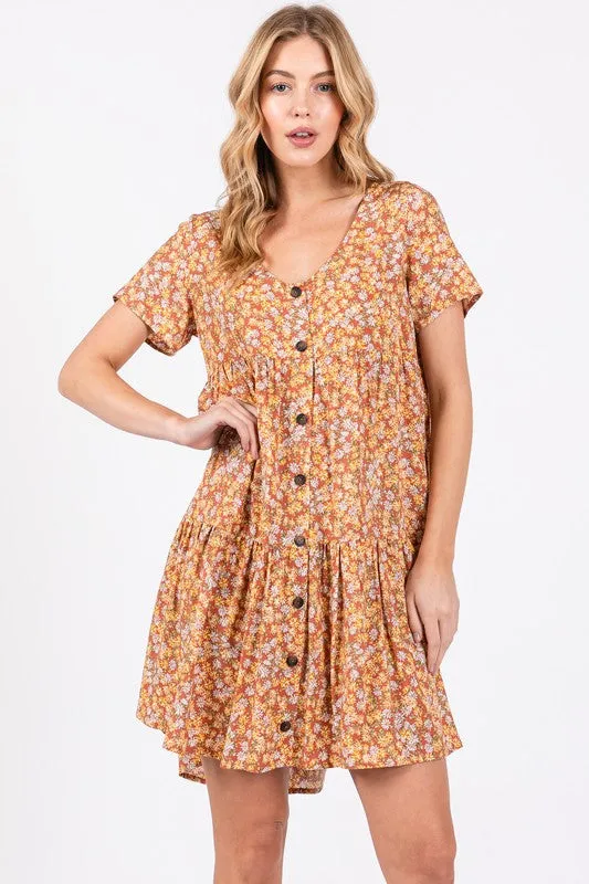 EMERY SHORT SLEEVE FLORAL DRESS