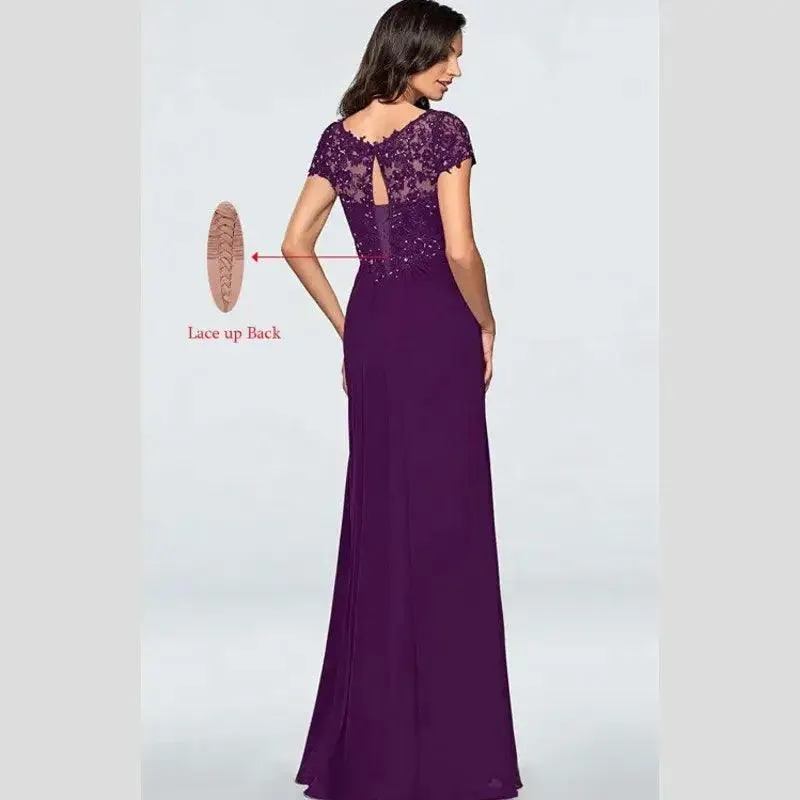 Enchanting V-neck Embroidered Lace Evening Gown