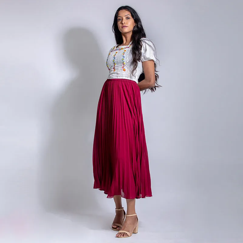 Flare Pleated Skirt