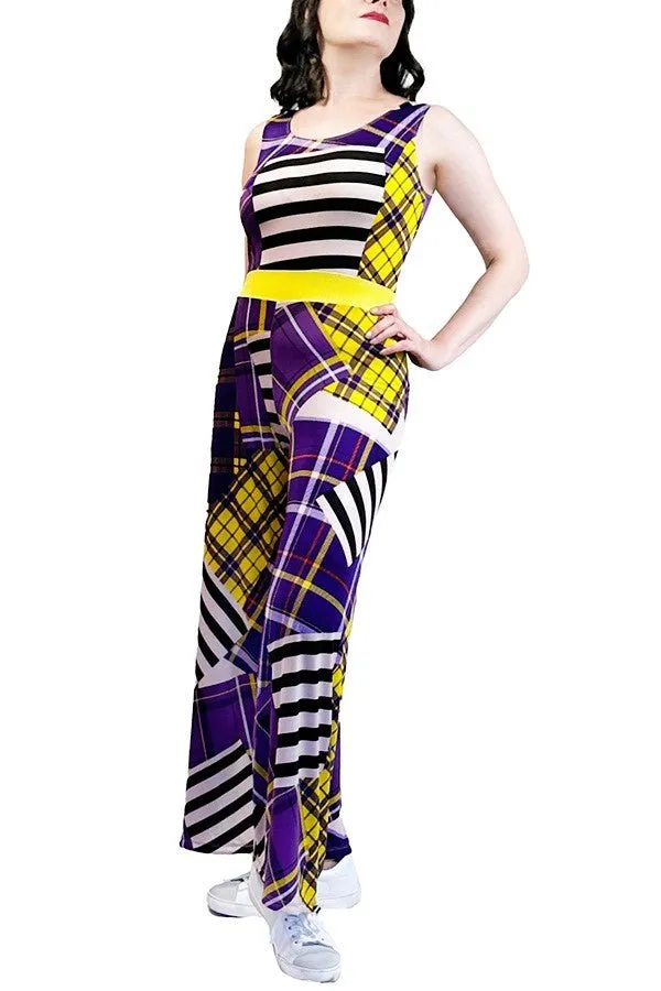 funky plaid tango jumpsuit