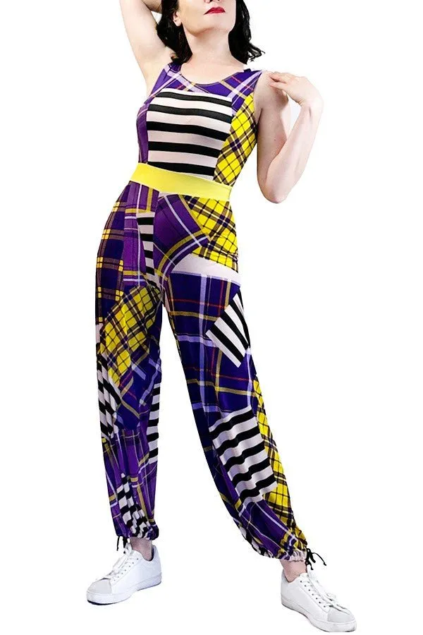 funky plaid tango jumpsuit