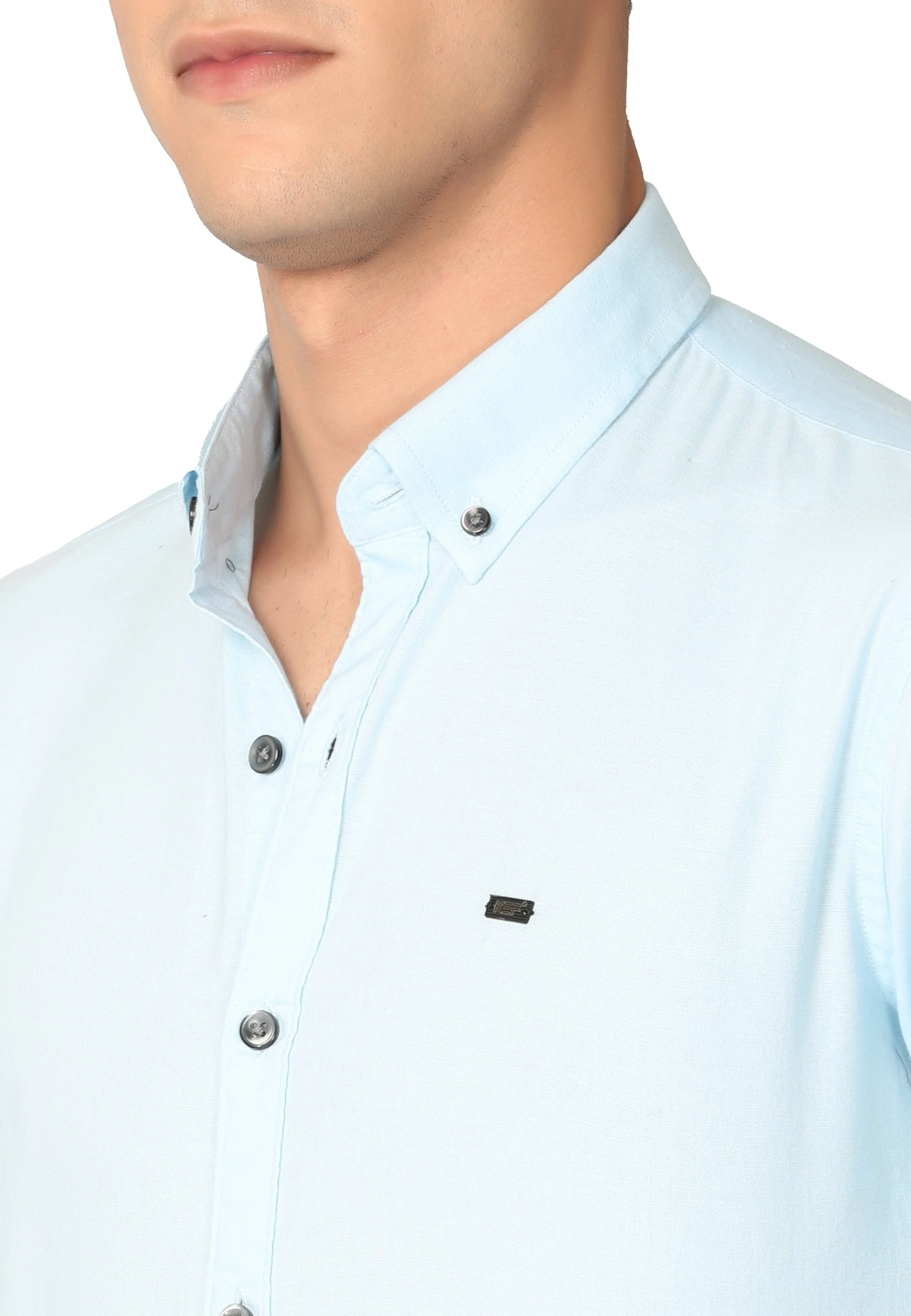 Light Blue Stain Twill Shirt