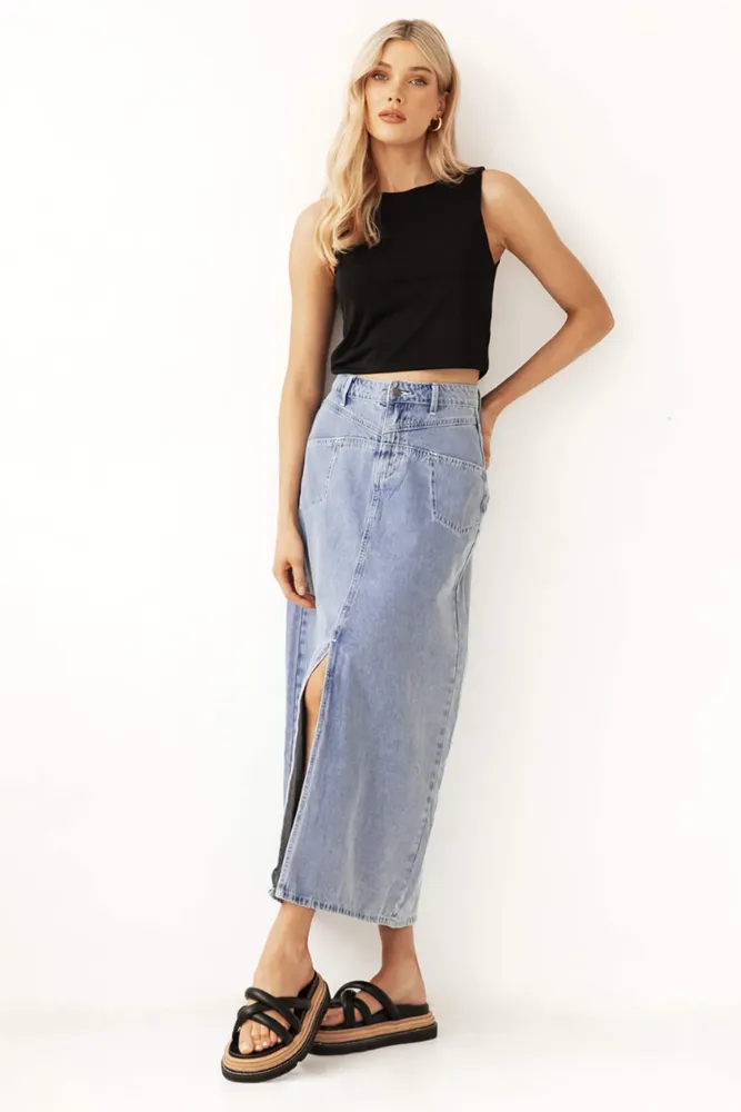 Lucy Denim Maxi Skirt