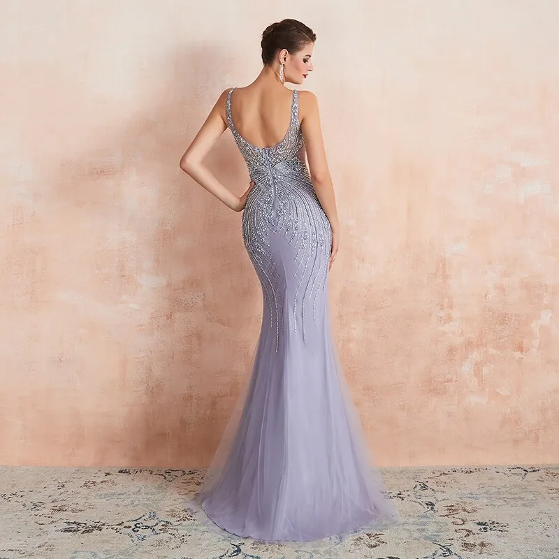 Mermaid Luxury Beaded Crystal Evening Dresses