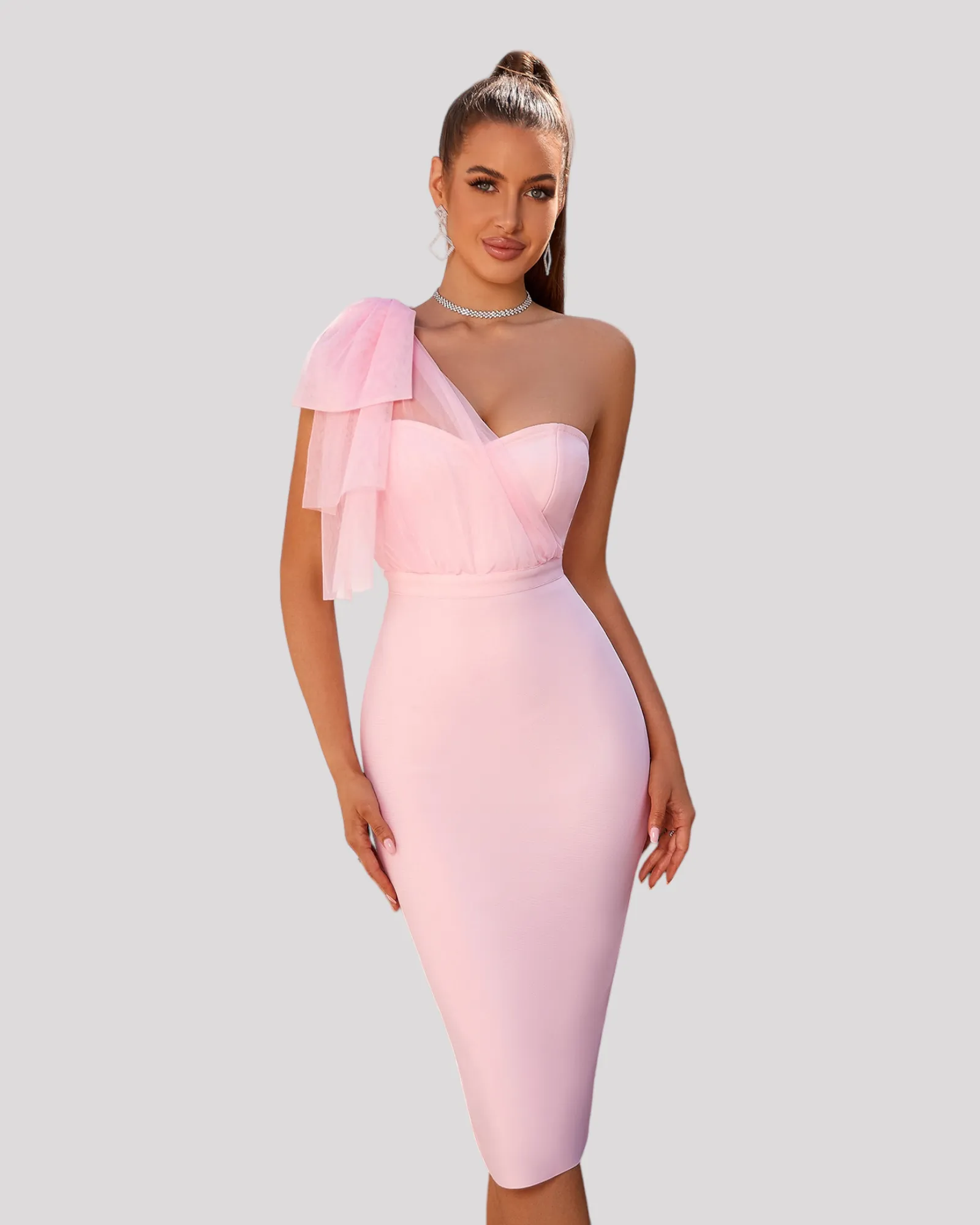 One Shoulder Bow, Strapless Cocktail Dress available in 3 colours