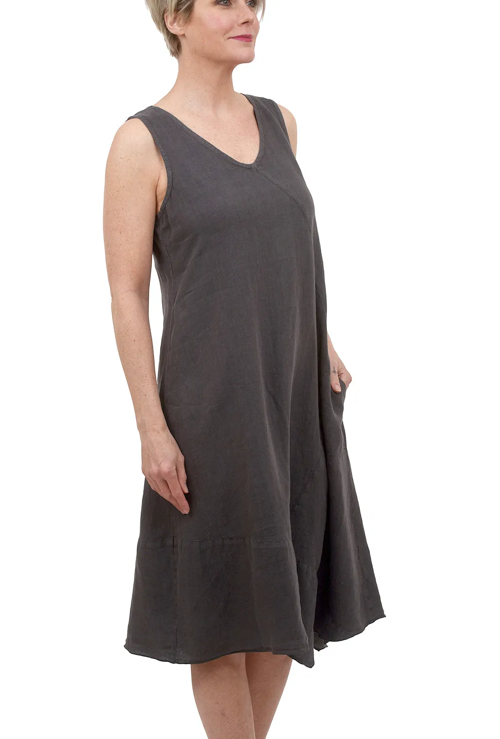 Point Tank Dress, Gray