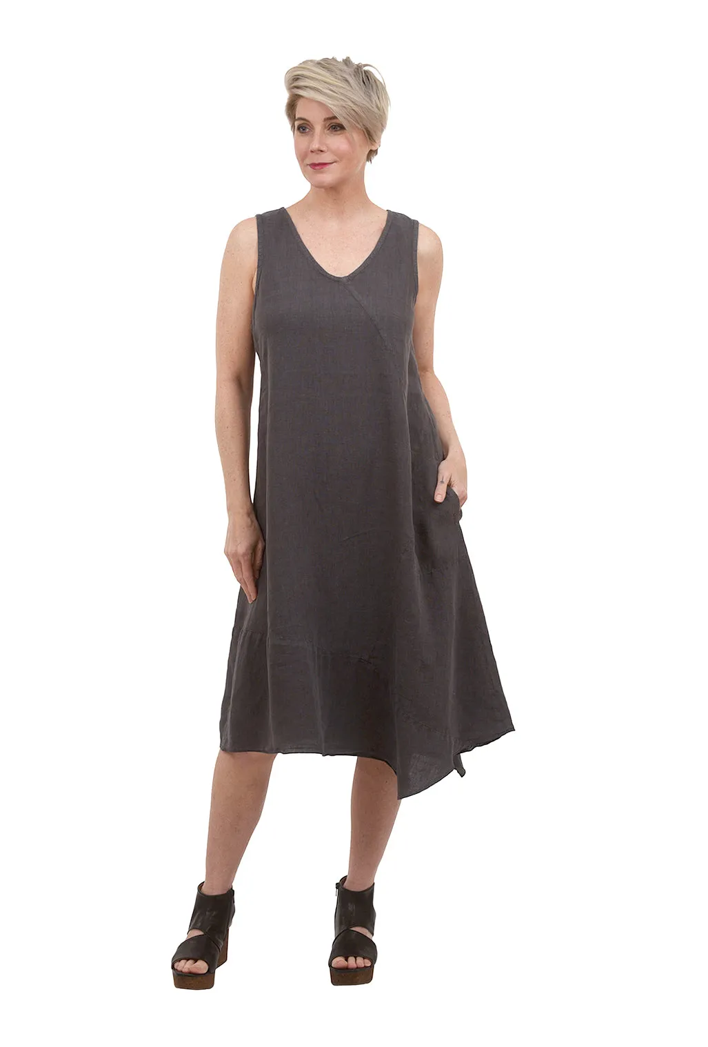 Point Tank Dress, Gray