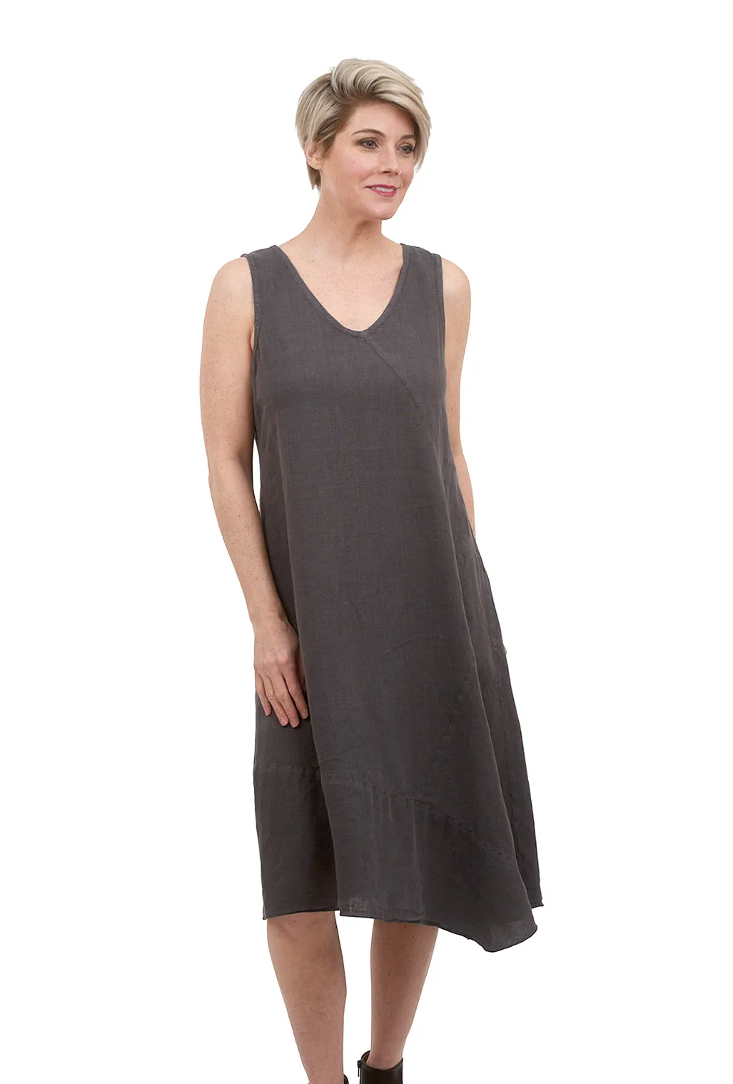 Point Tank Dress, Gray