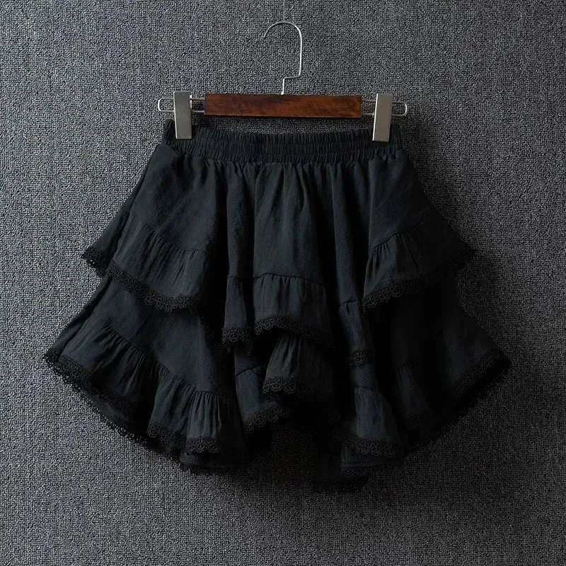 Pre Order: Casual Spliced Chic Loose Mini A-Line Skirt