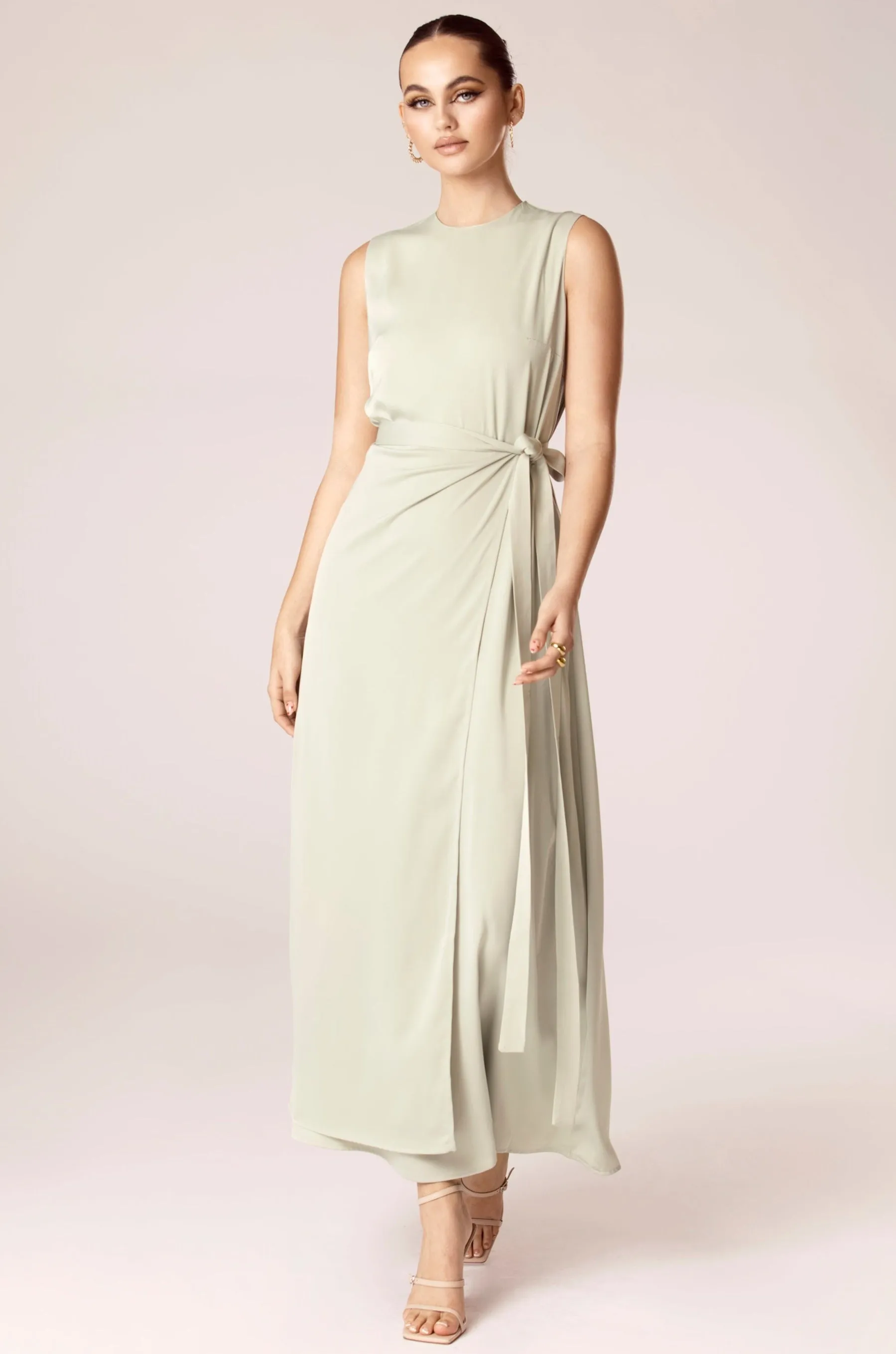 Sadia Sleeveless Maxi Dress & Skirt Set - Sage