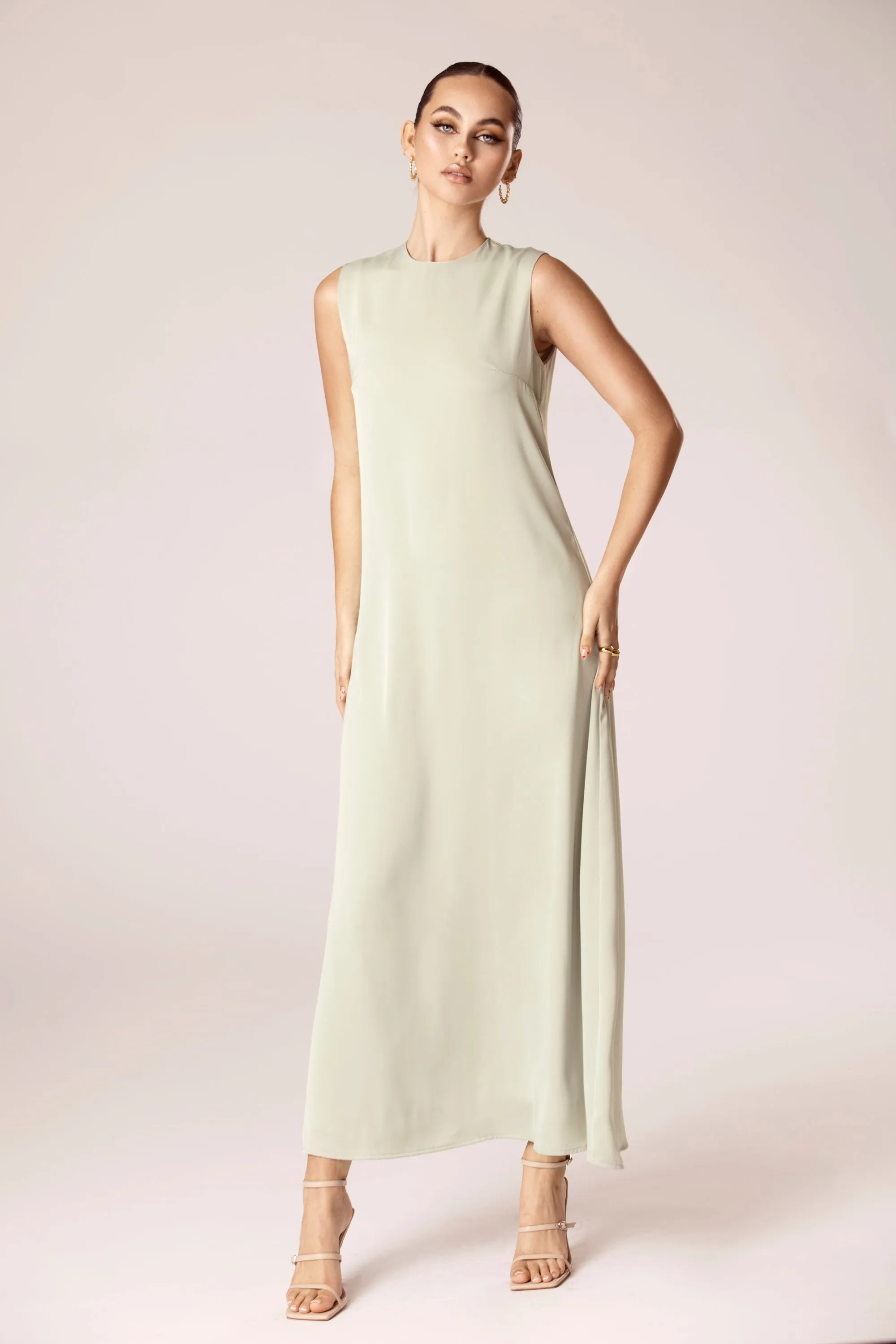 Sadia Sleeveless Maxi Dress & Skirt Set - Sage