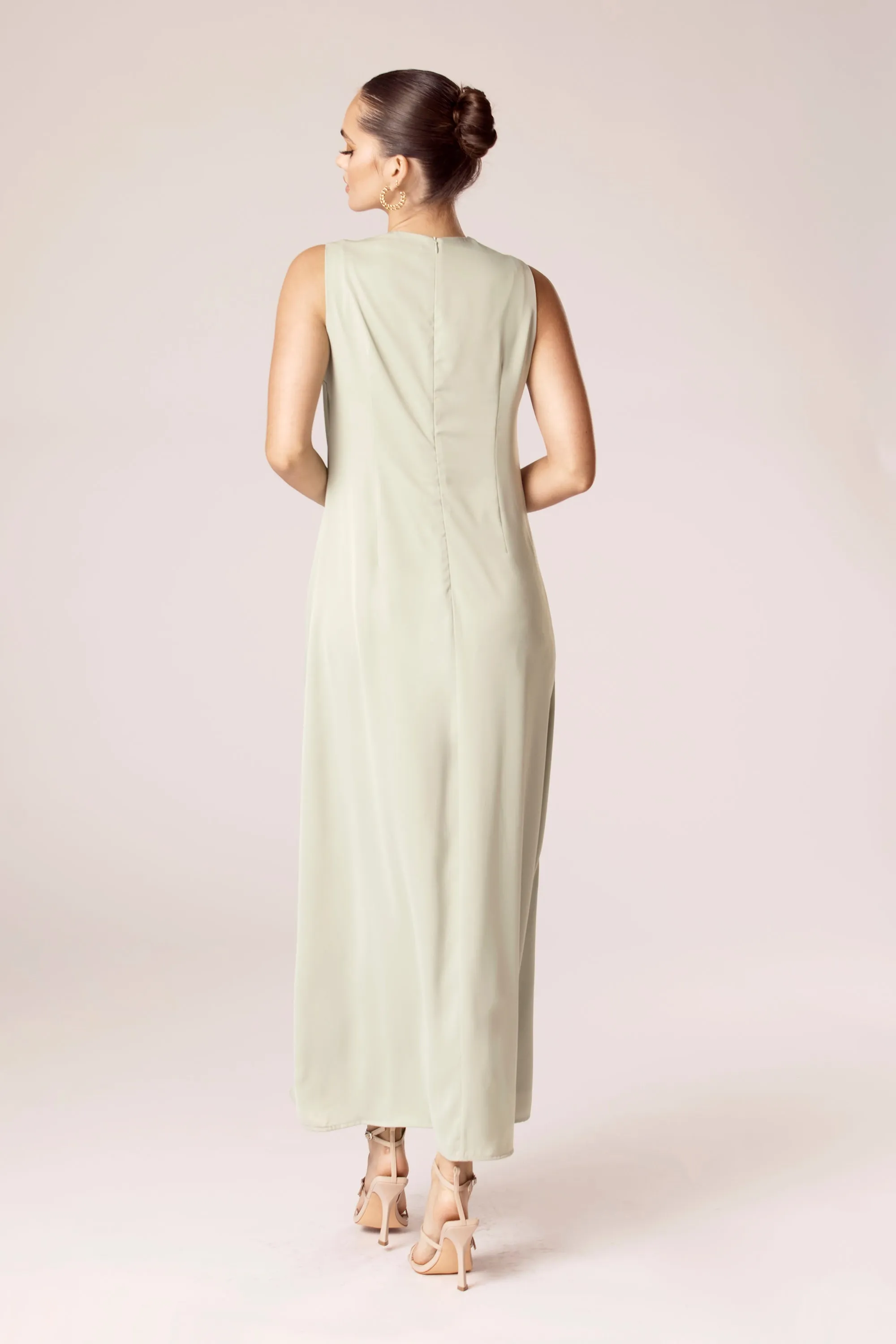 Sadia Sleeveless Maxi Dress & Skirt Set - Sage