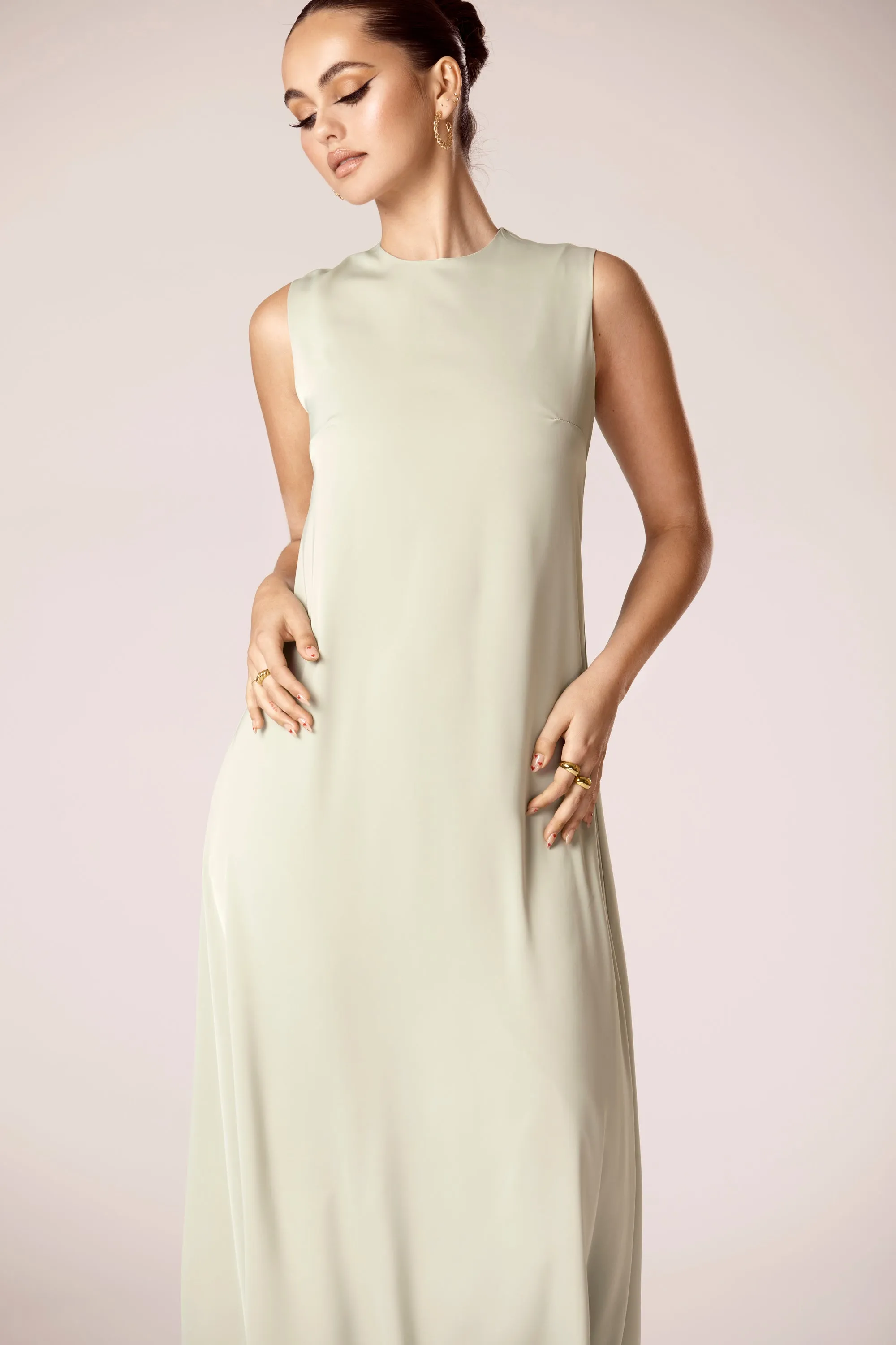 Sadia Sleeveless Maxi Dress & Skirt Set - Sage