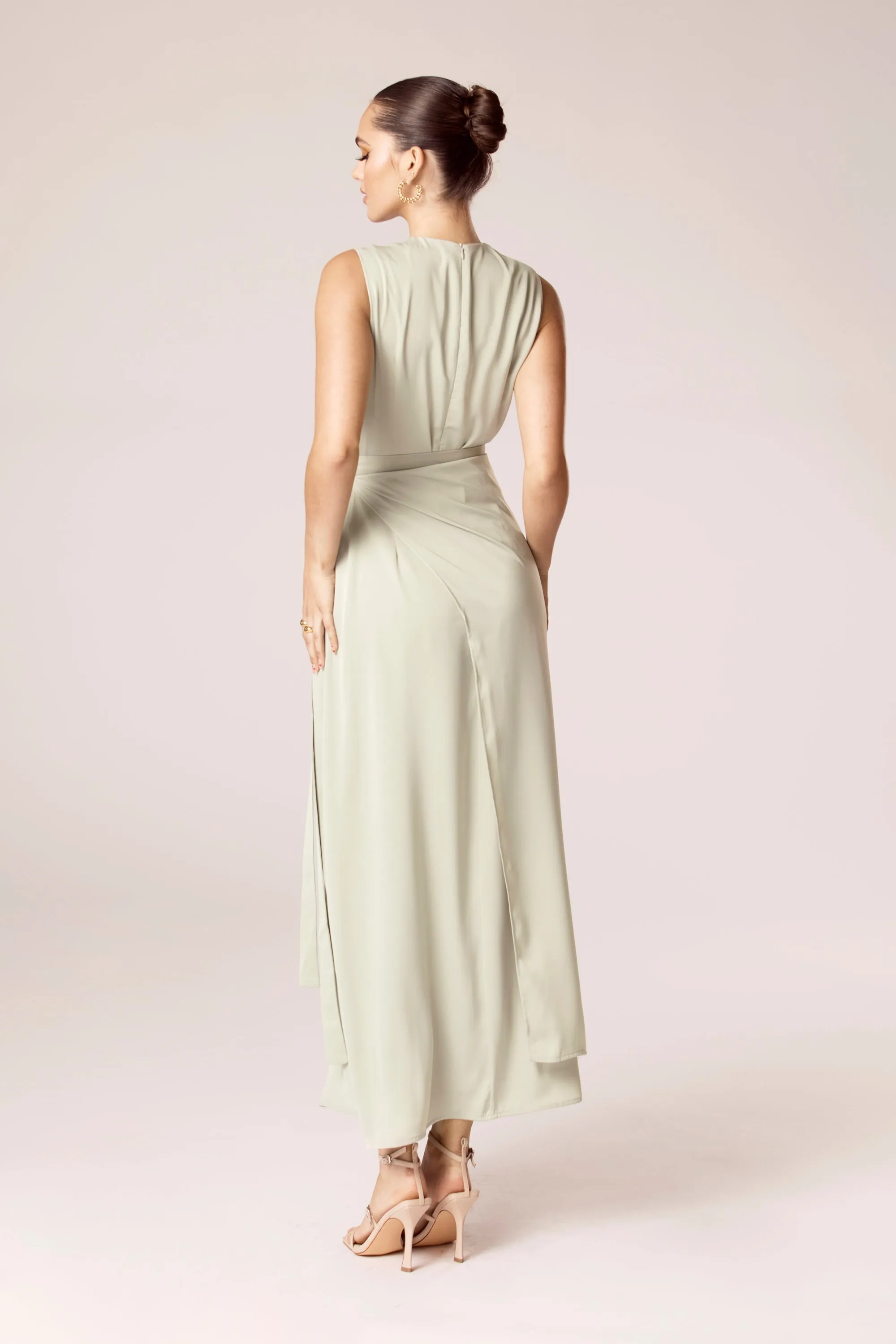 Sadia Sleeveless Maxi Dress & Skirt Set - Sage