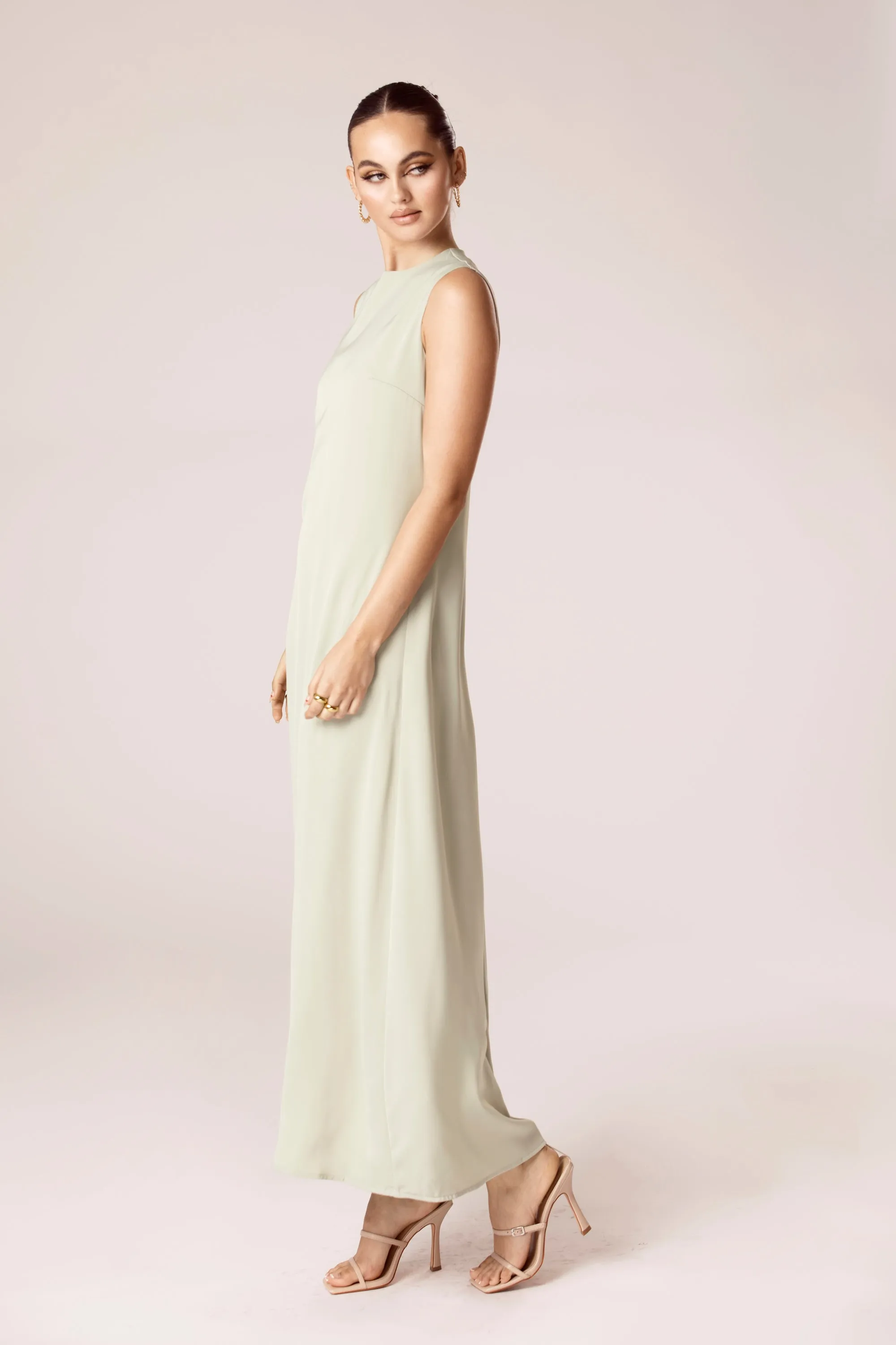 Sadia Sleeveless Maxi Dress & Skirt Set - Sage