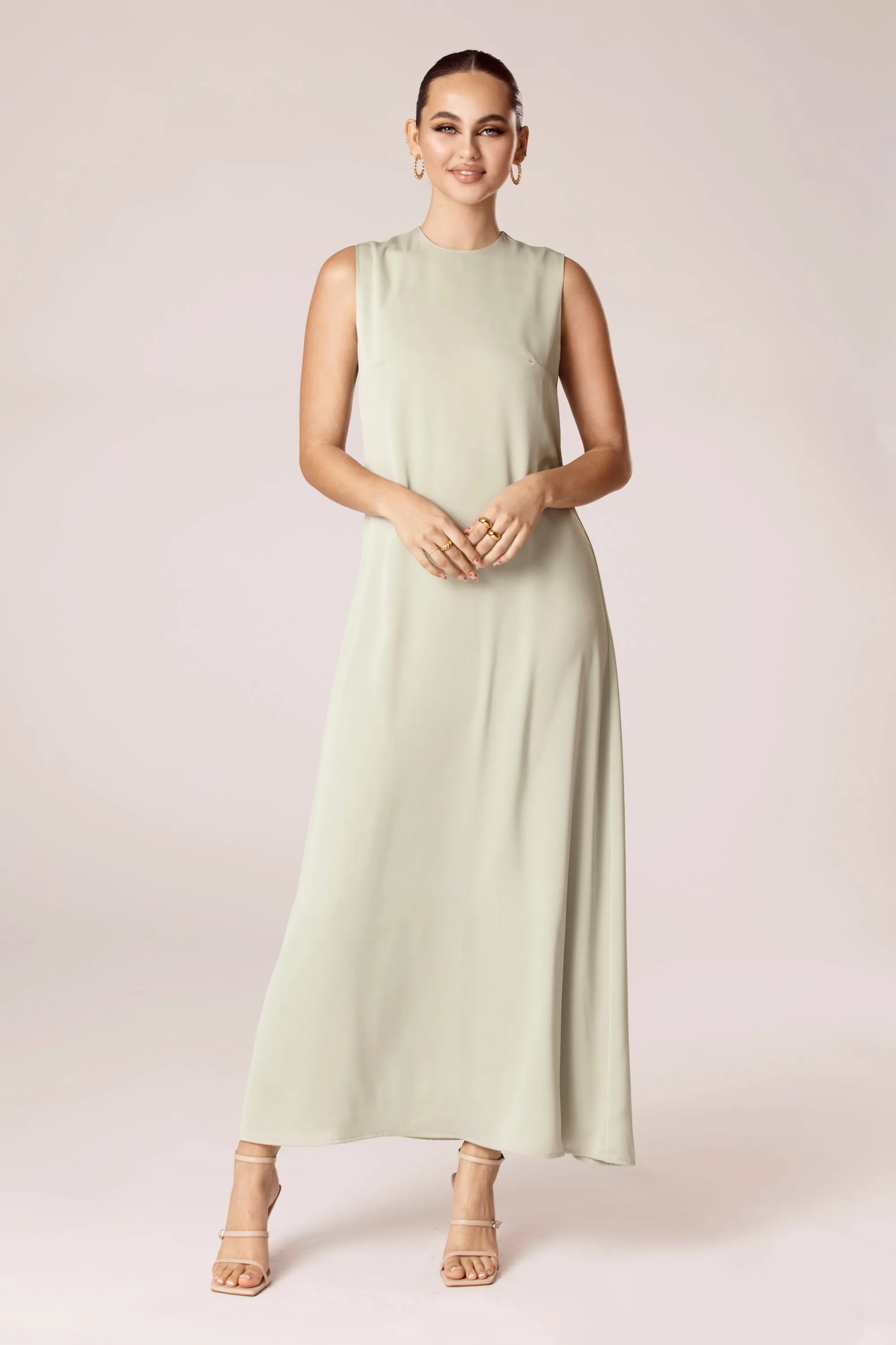 Sadia Sleeveless Maxi Dress & Skirt Set - Sage