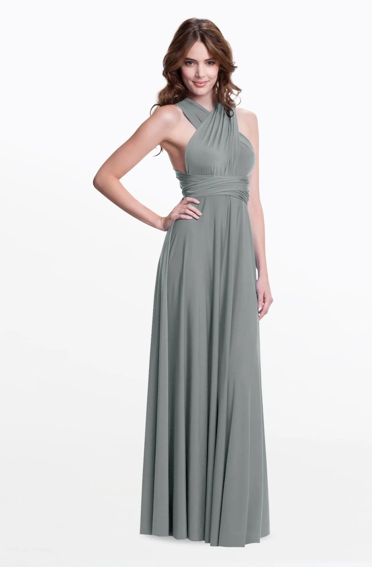 Sakura Maxi Silver Grey / One Size - Convertible Formal Floor Length Dresses