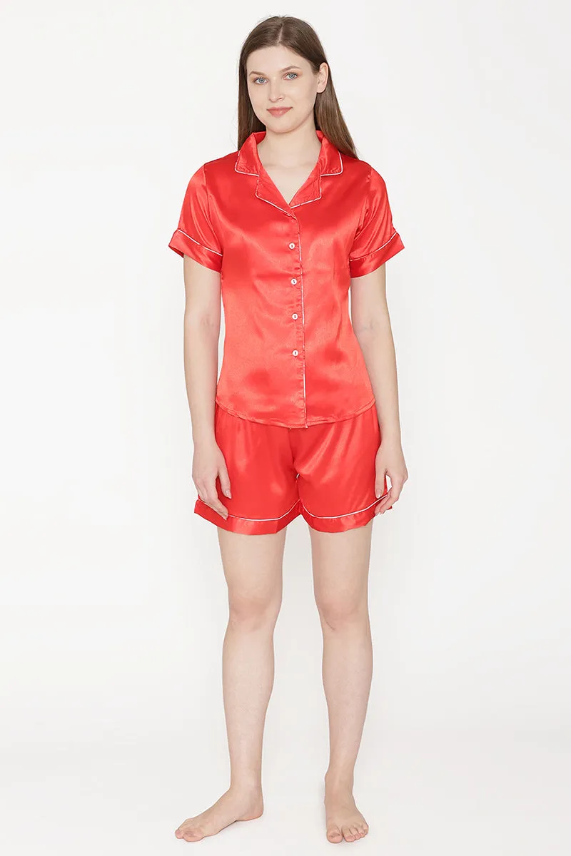 Satin Night suit with Shorts