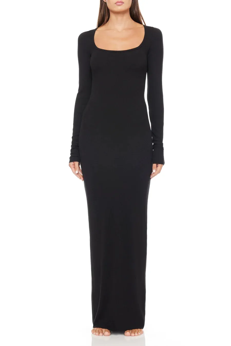 Square Neck Maxi Dress - Black