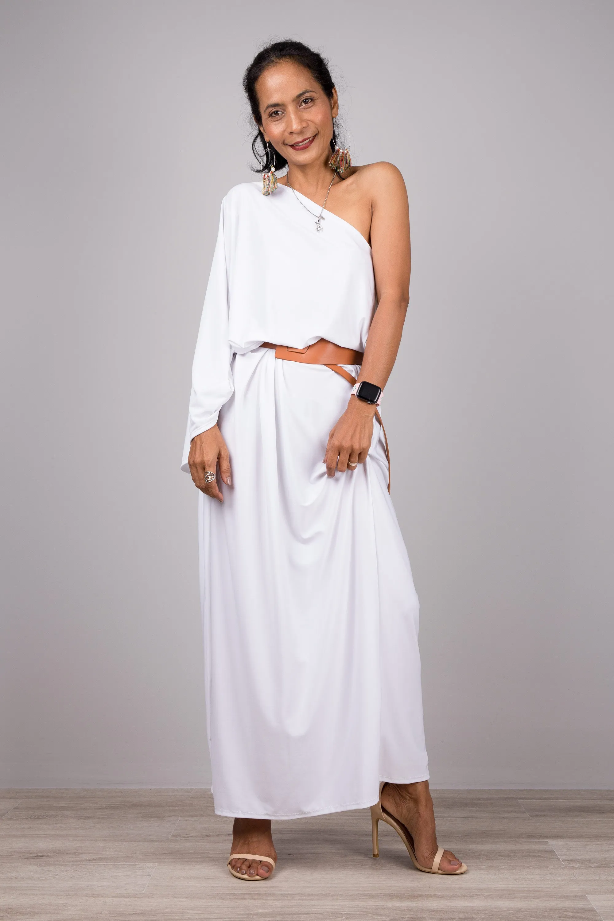 White one shoulder dress