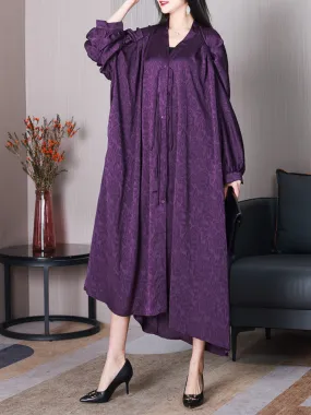 Women's Classy Silk Bat Sleeves A-line Dress